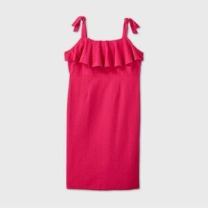 A New Day Pink Sleeveless Seersucker Midi Dress XXL - NWOT  6 0063